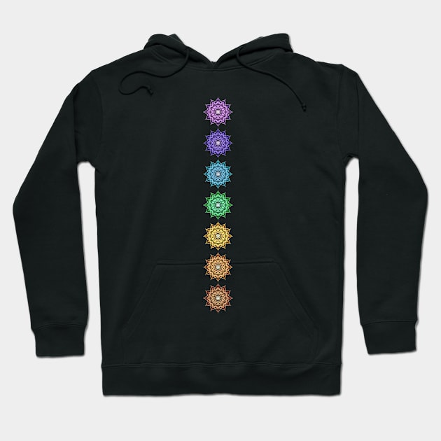 Rainbow of chakra mandalas (7 colors) Hoodie by AudreyJanvier